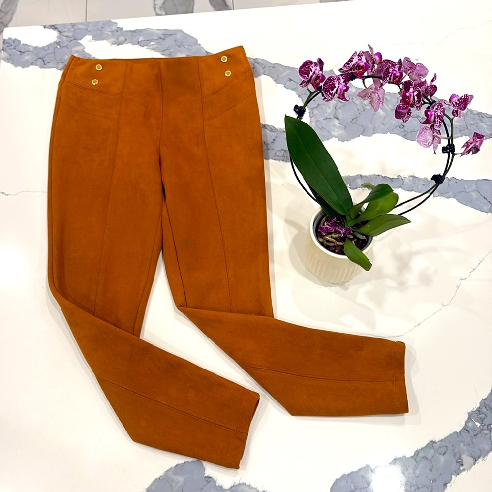 Marc NEW YORK XS SUEDE STRAIGHT LEG MUSTARD PANTS LIKE NEW